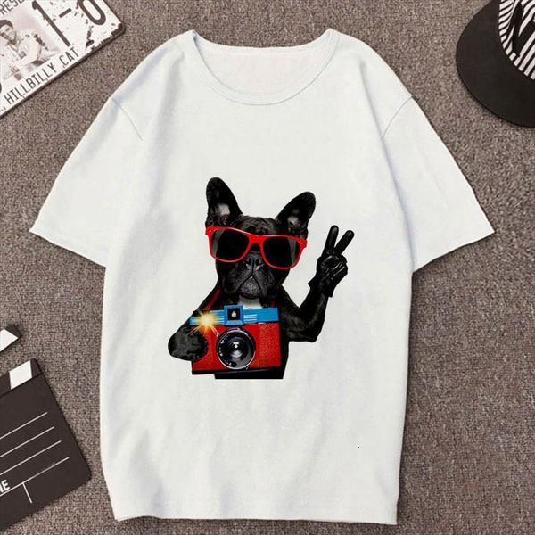 harajuku thin section white women t shirts clothing summer humanized dog fashion short sleeve
